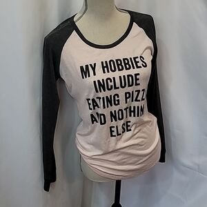 FREE* NWT URBAN HERITAGE Pizza Graphic Long Sleeve Baseball Shirt